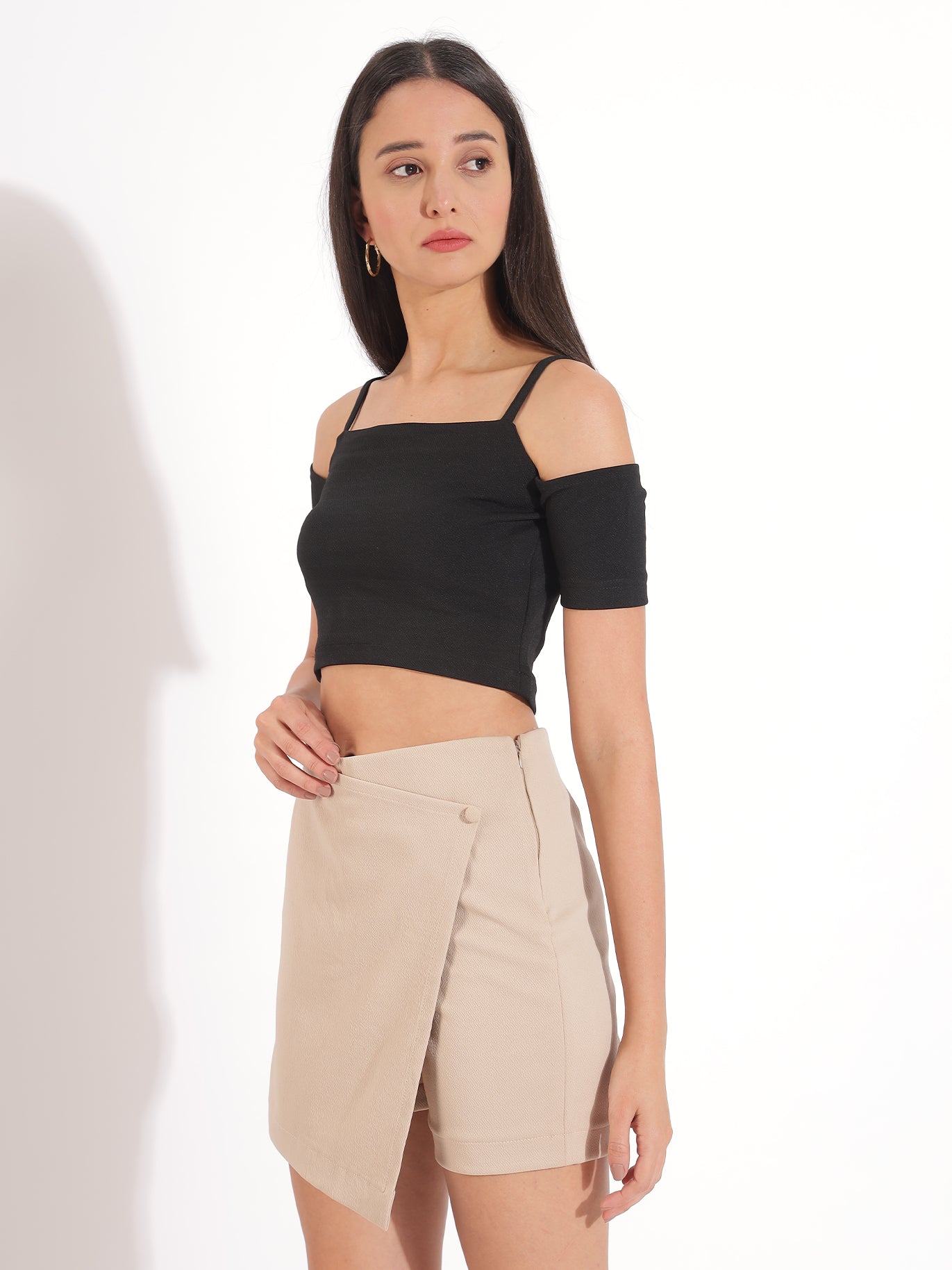 Off-Shoulder Strappy Crop Top