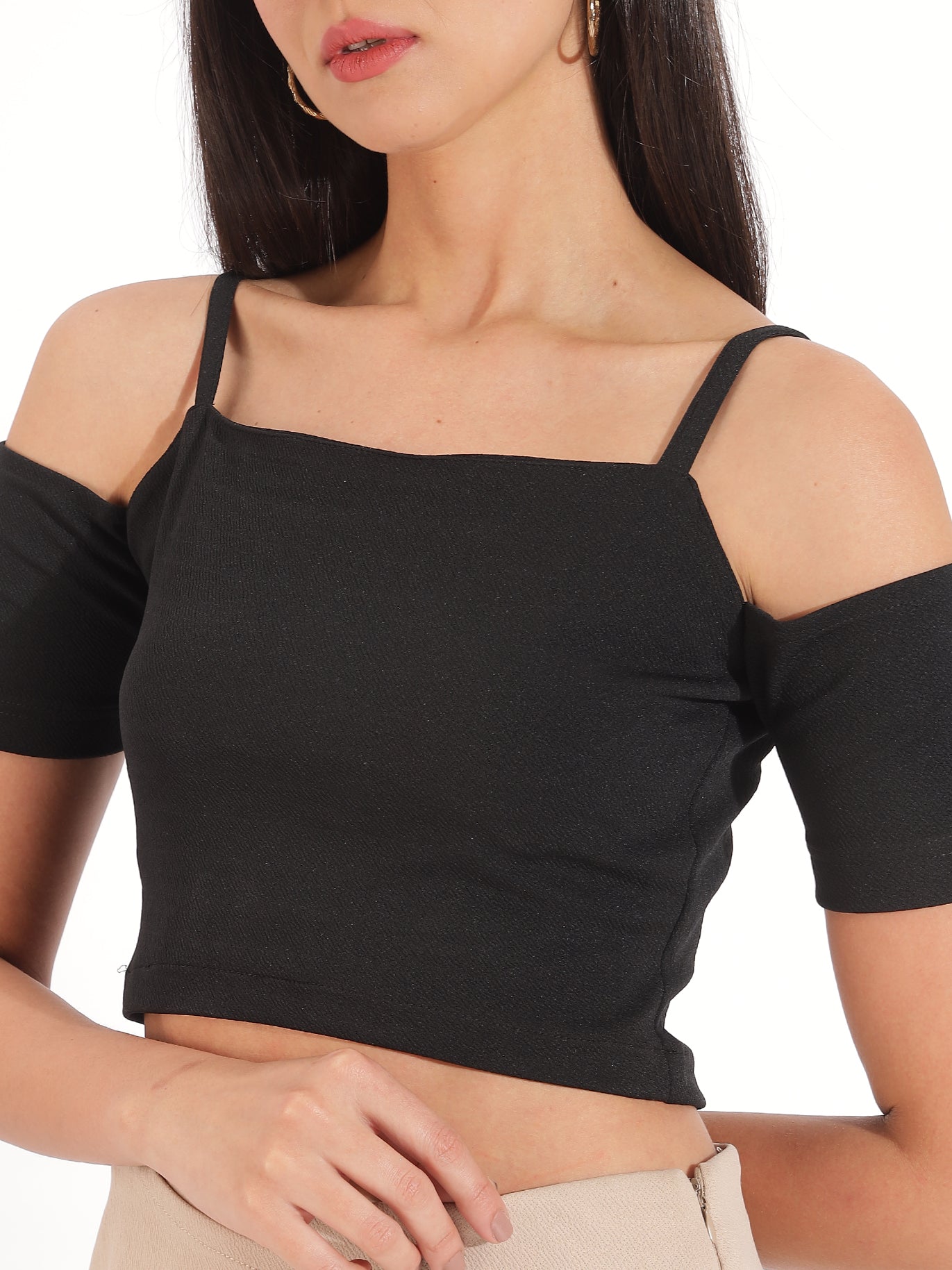 Off-Shoulder Strappy Crop Top