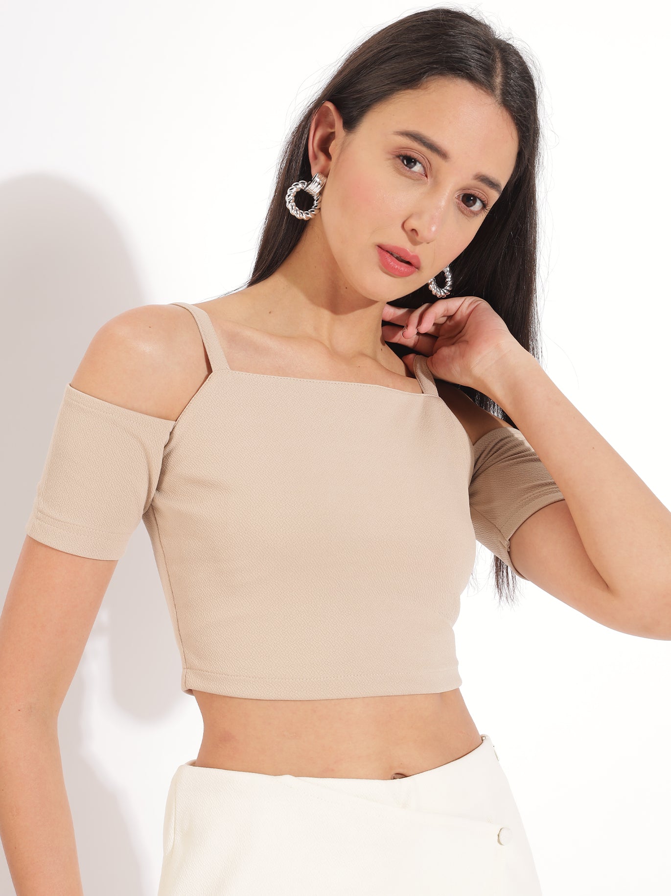 Off-Shoulder Strappy Crop Top